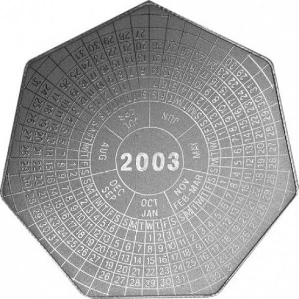 Монета-календарь Замбии, 2003 год